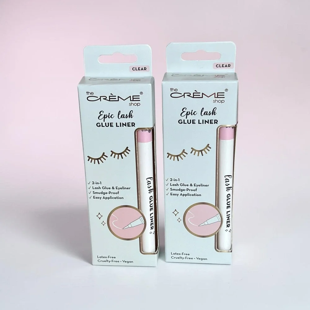 The Crème Shop 2-in-1 Epic Lash Glue Eyeliner Clear New Smudge-Proof 2 Pack